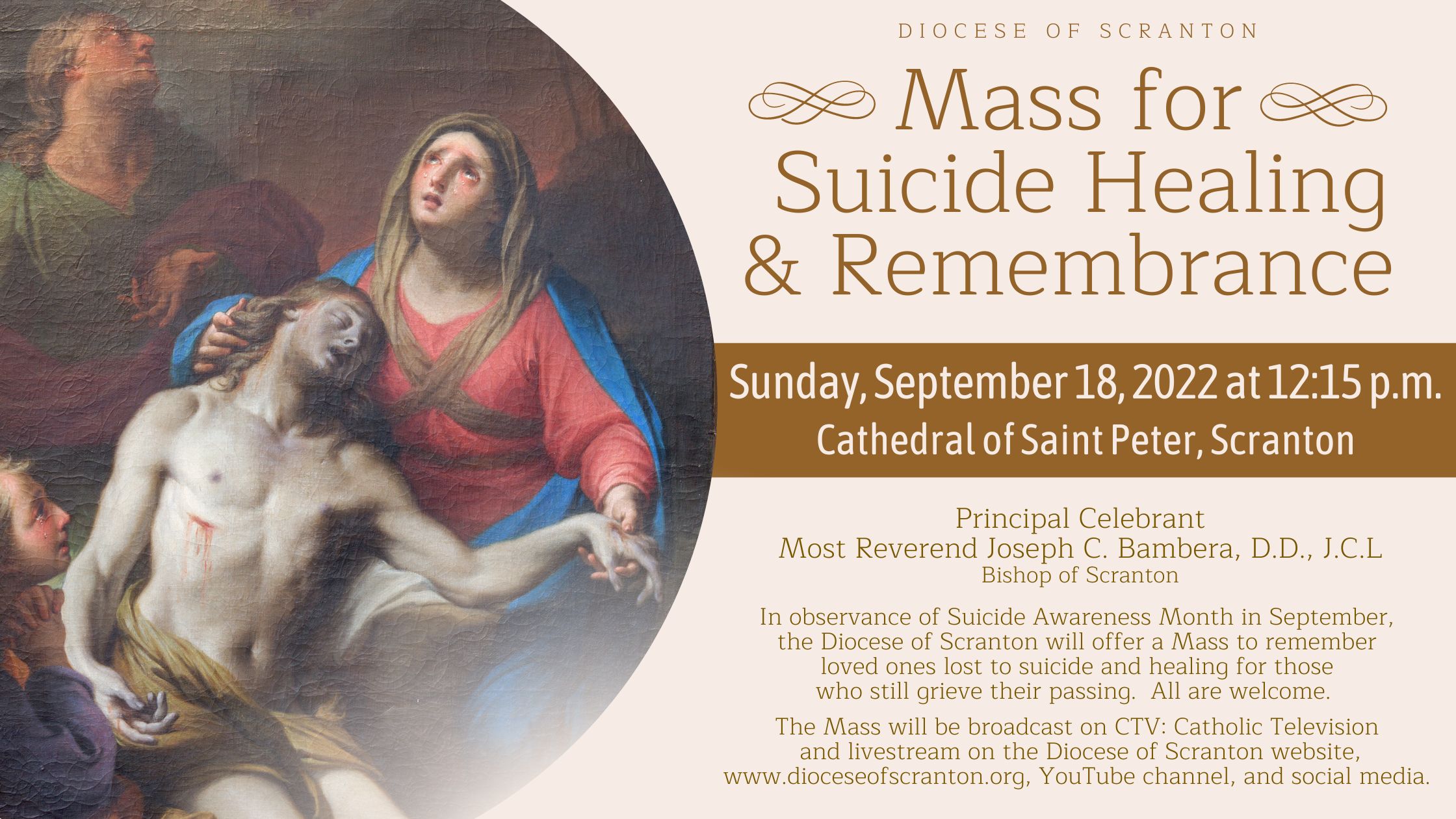 Mass for Suicide Healing & Remembrance this Sunday – Diocese of Scranton 