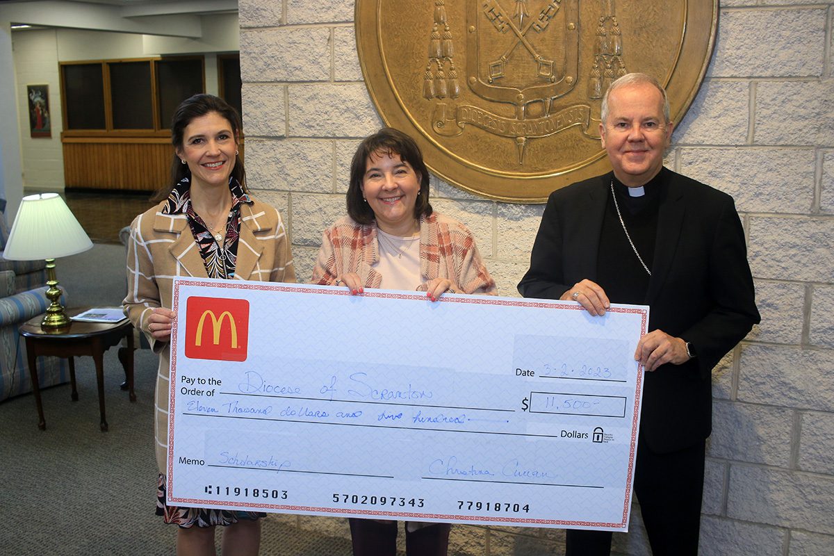 Mueller Family McDonald’s Donate 11,500 to Diocese of Scranton
