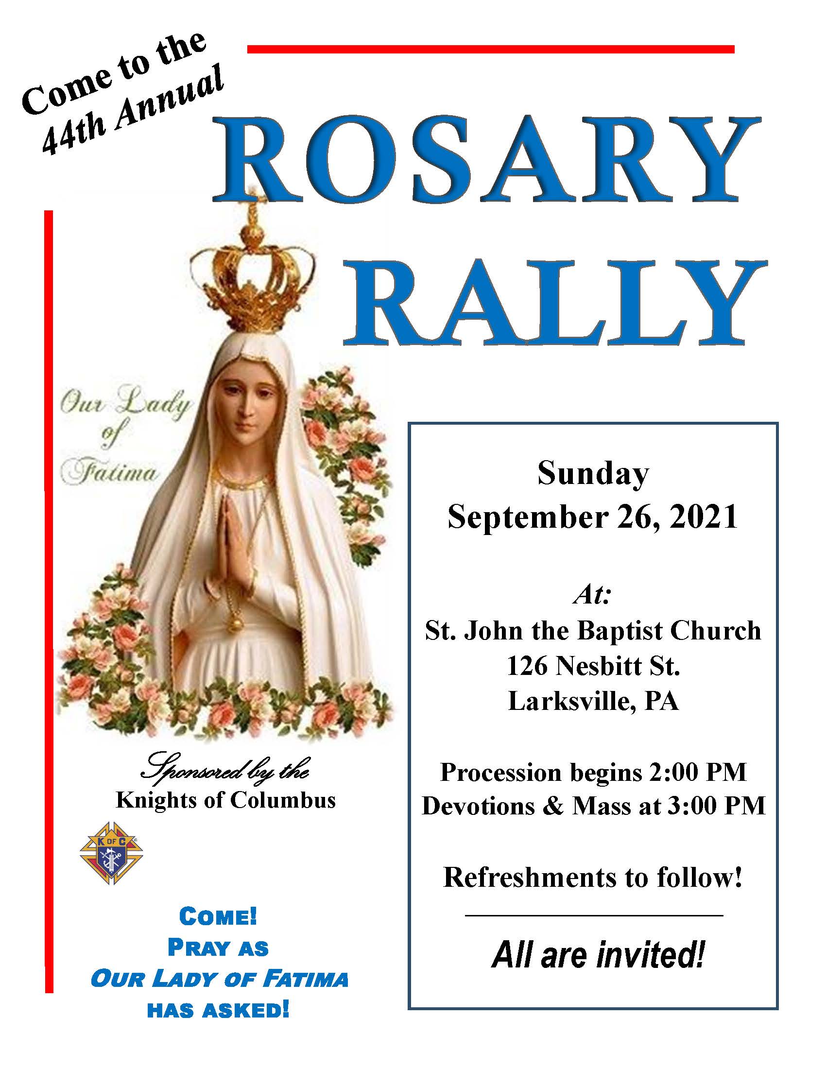 Rosary Rally Diocese of Scranton